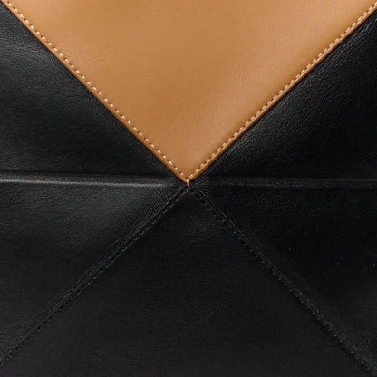 Loewe Shiny Calfskin Medium Puzzle Fold Tote Warm Desert Black 8 of 13