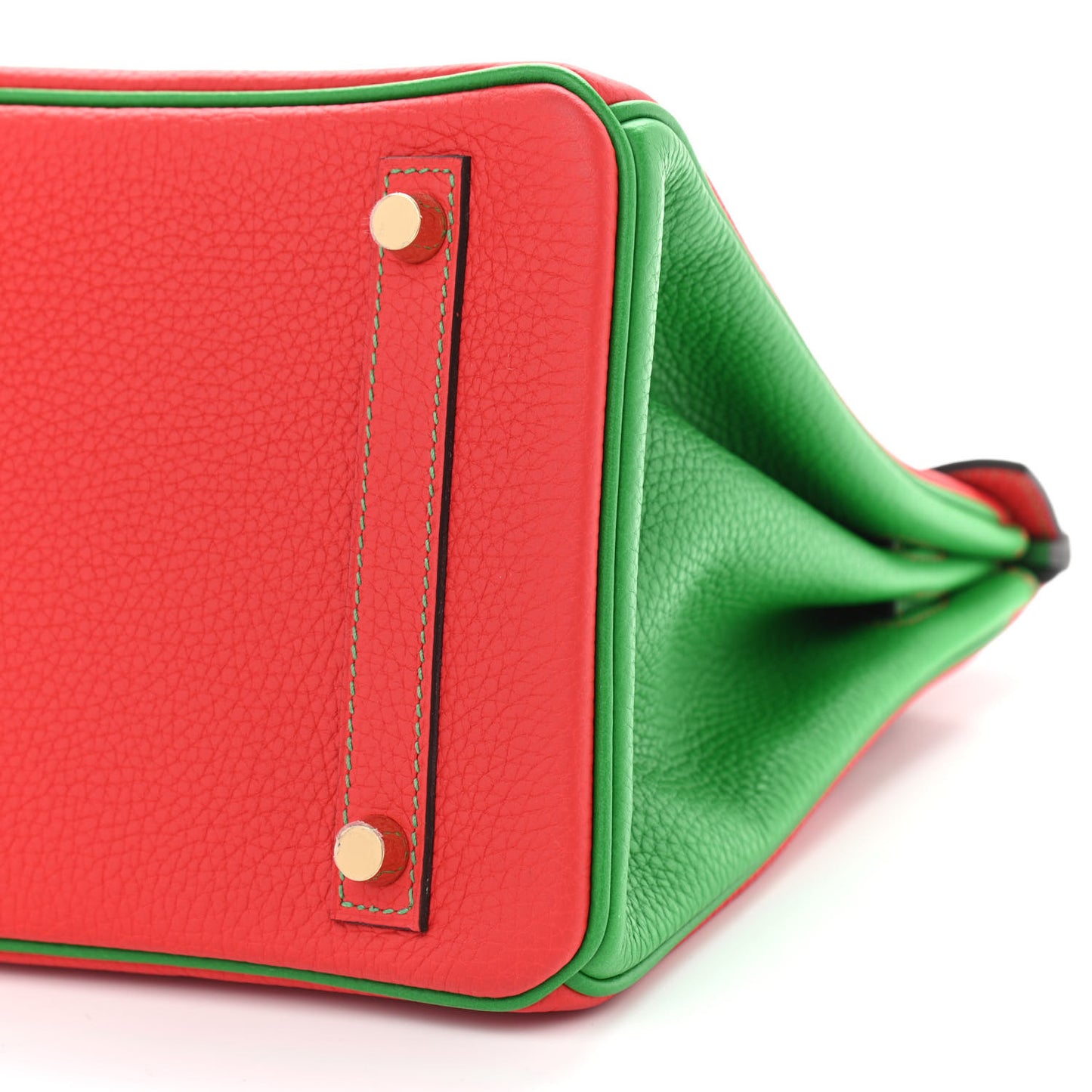 Togo Bi-Color Horseshoe Birkin 30 Bamboo Rouge Tomate