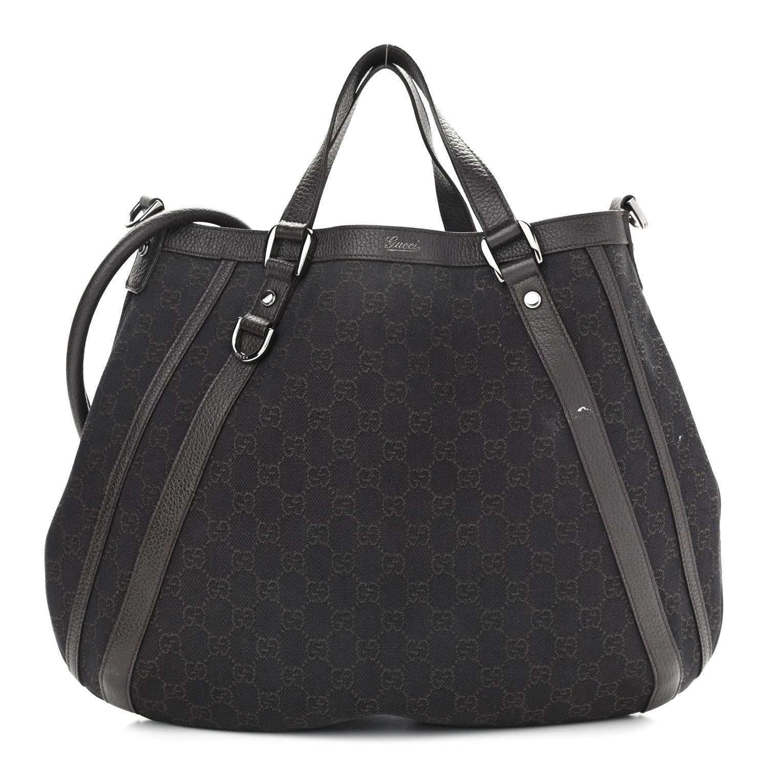 Gucci Monogram Medium Abbey Convertible Tote Dark Brown 1 of 14
