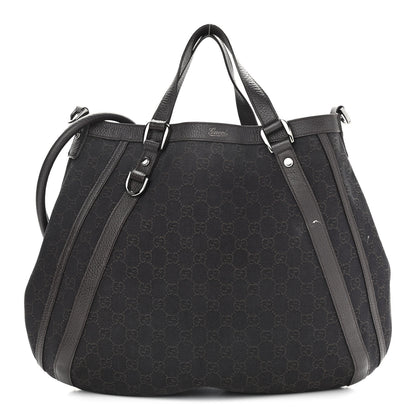 Gucci Monogram Medium Abbey Convertible Tote Dark Brown 1 of 14