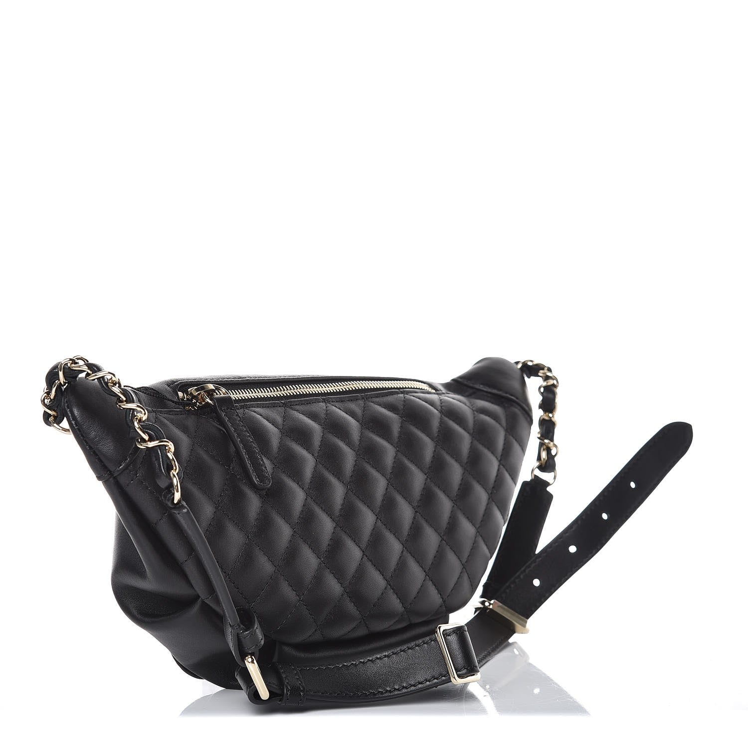 Chanel Lambskin Quilted Waist Bag Fanny Pack Black 3 of 11
