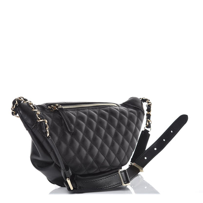 Chanel Lambskin Quilted Waist Bag Fanny Pack Black 3 of 11