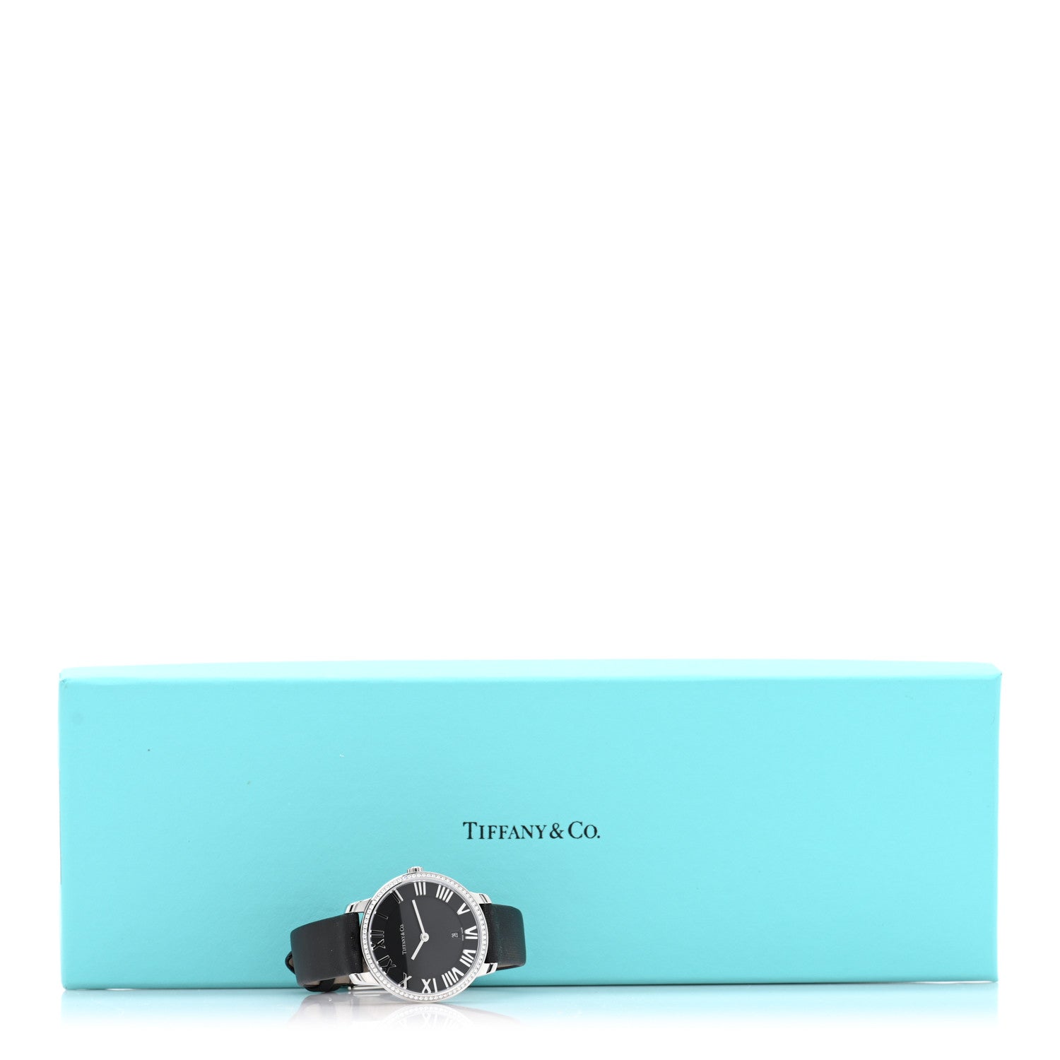 Tiffany Stainless Steel Satin Diamond Bezel 31mm Atlas 2-Hand Quartz Watch Black 5 of 5