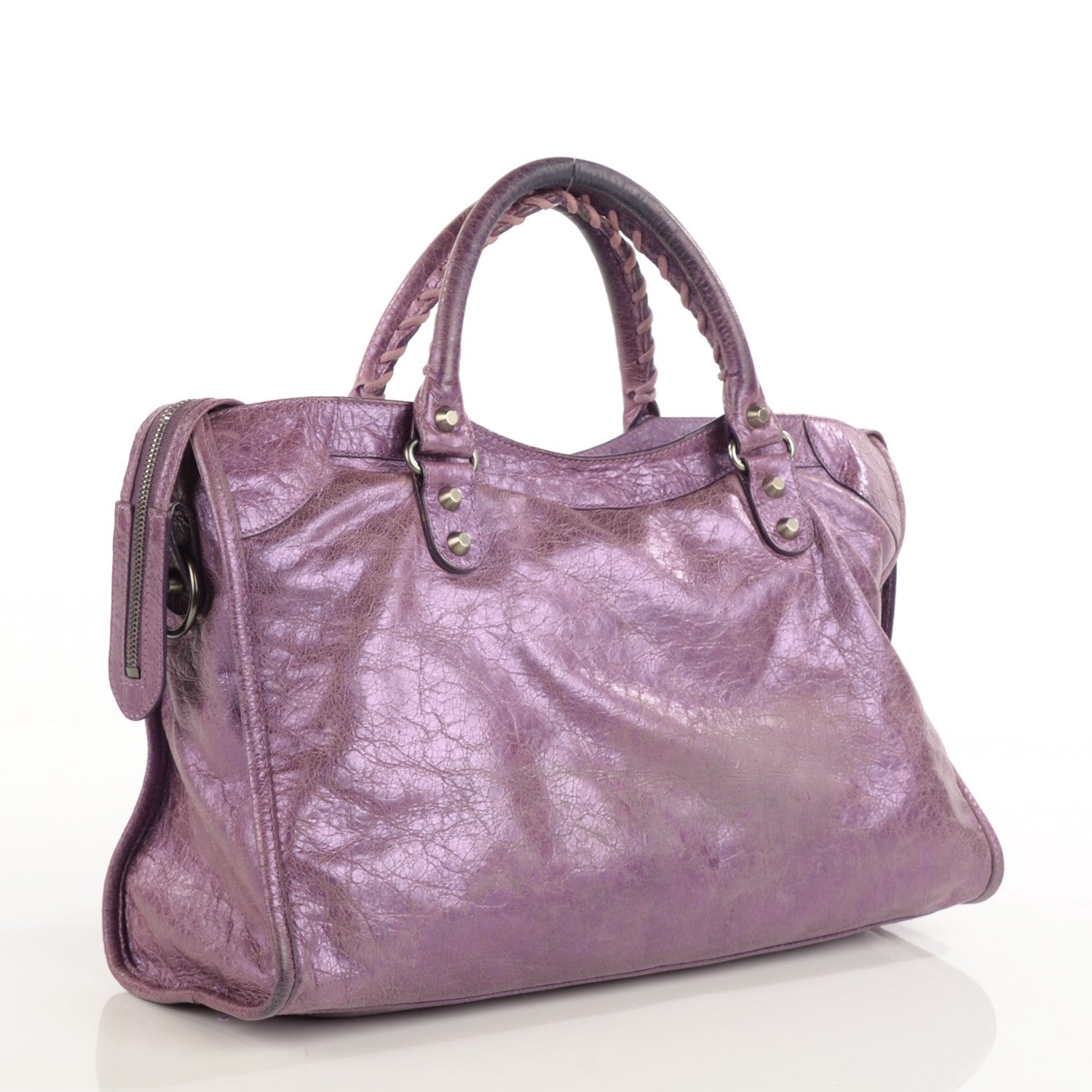 Balenciaga Agneau Classic Hardware City Metallic Purple 3 of 14