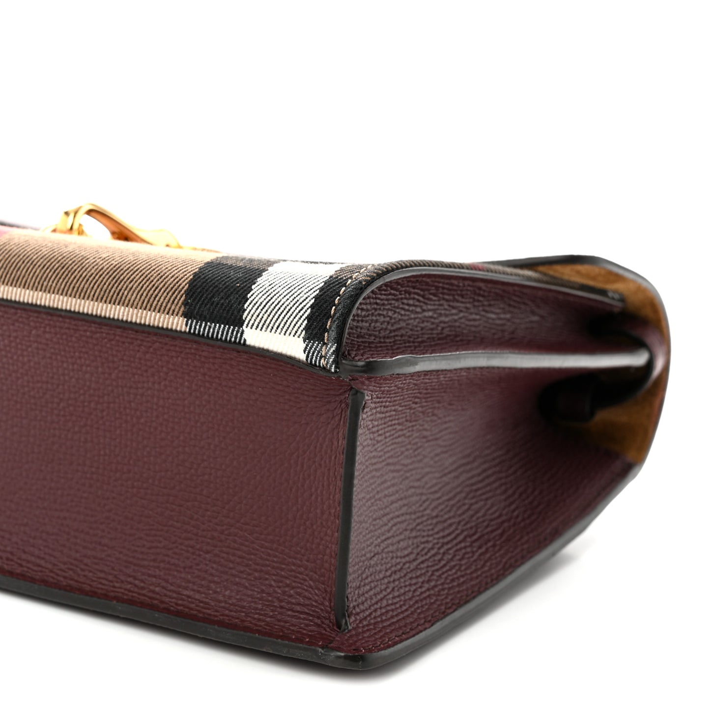 Derby Calfskin House Check Small Macken Crossbody Bag Mahogany Red