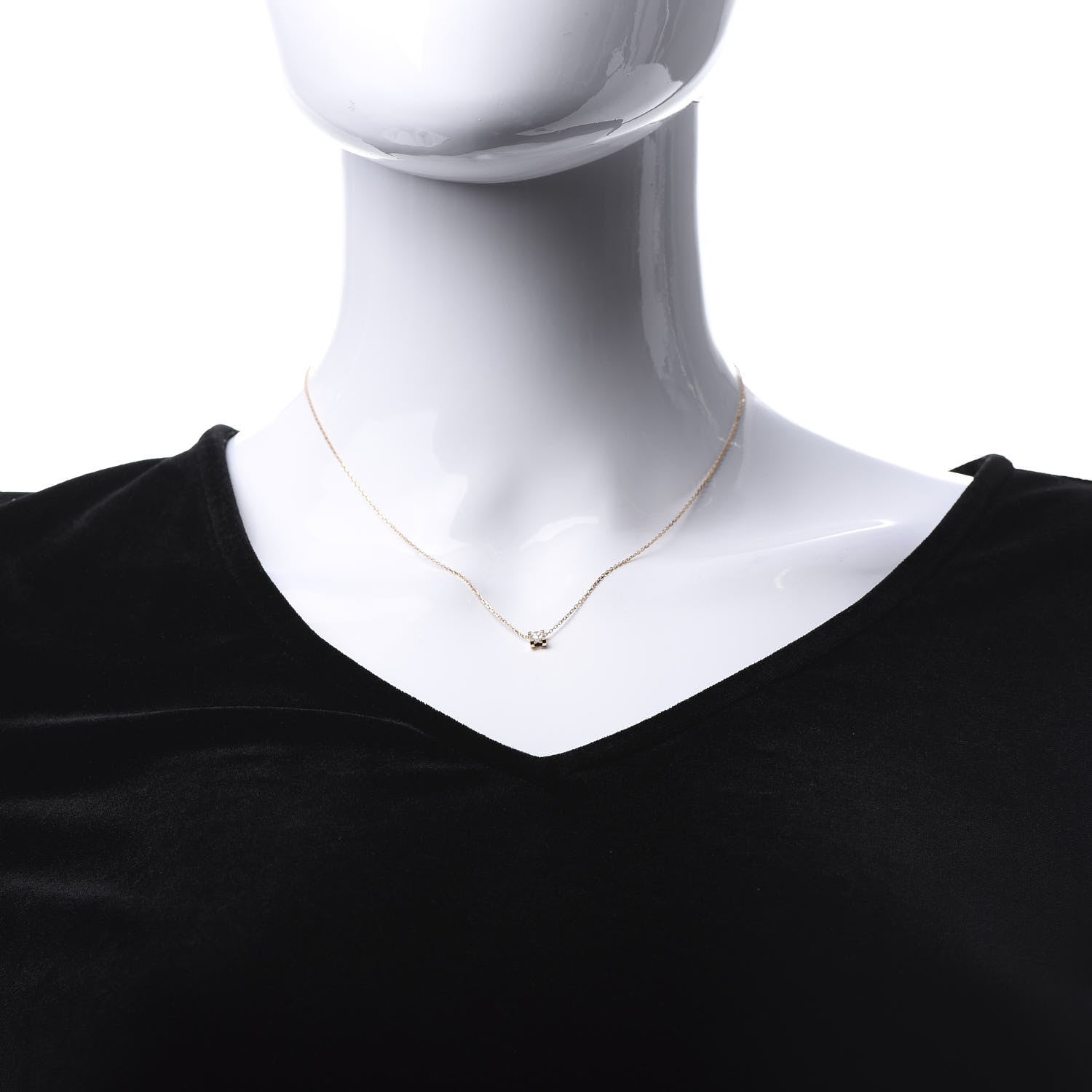 Cartier 18K Pink Gold Diamond .21ct C De Pendant Necklace 2 of 6