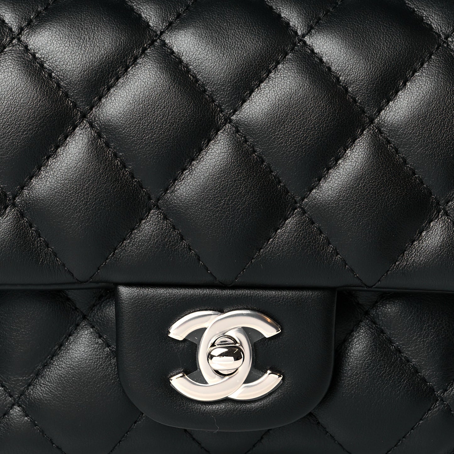 Calfskin Quilted CC Uniform Flap Belt Bag Black