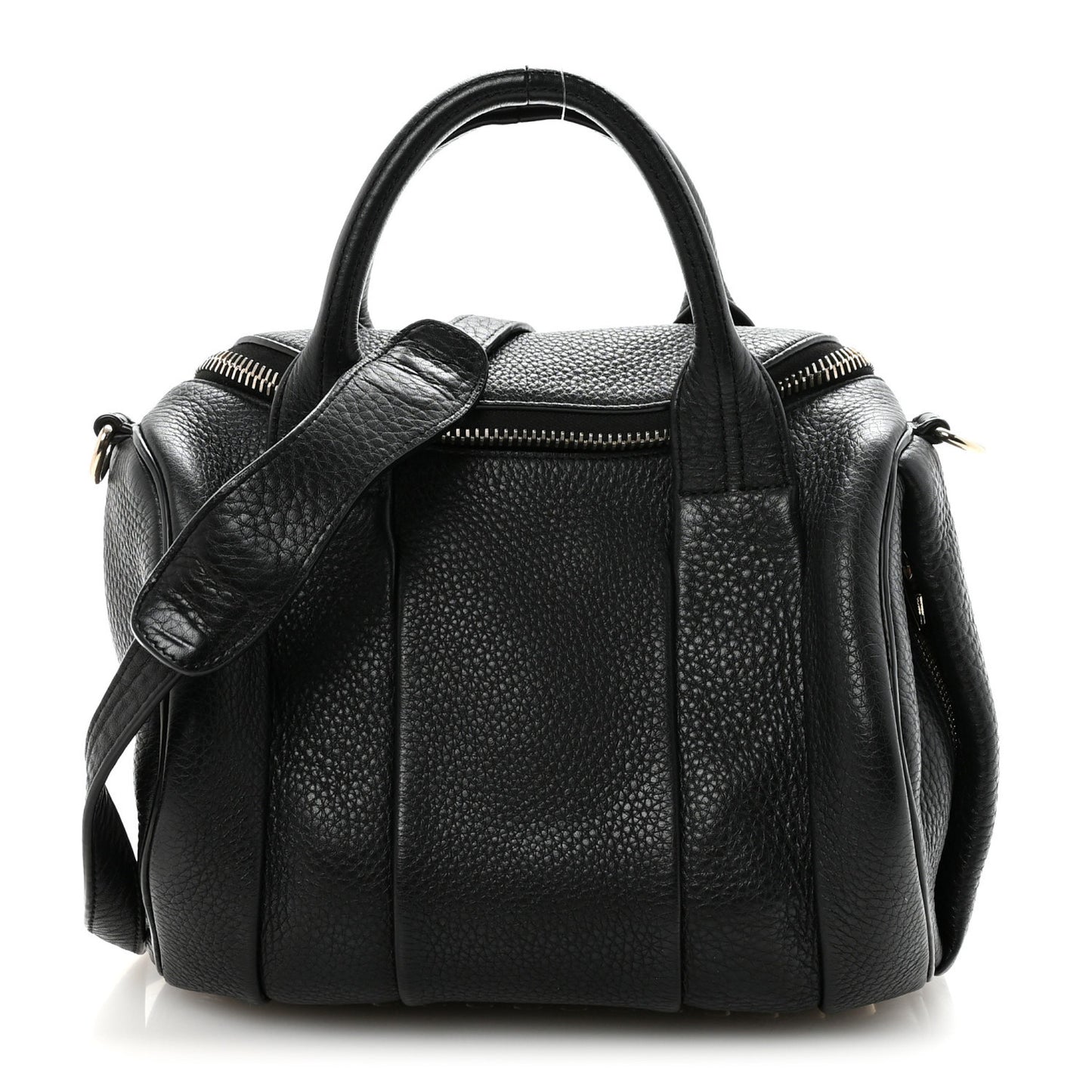 Pebbled Lambskin Rocco Black Pale Gold Hardware