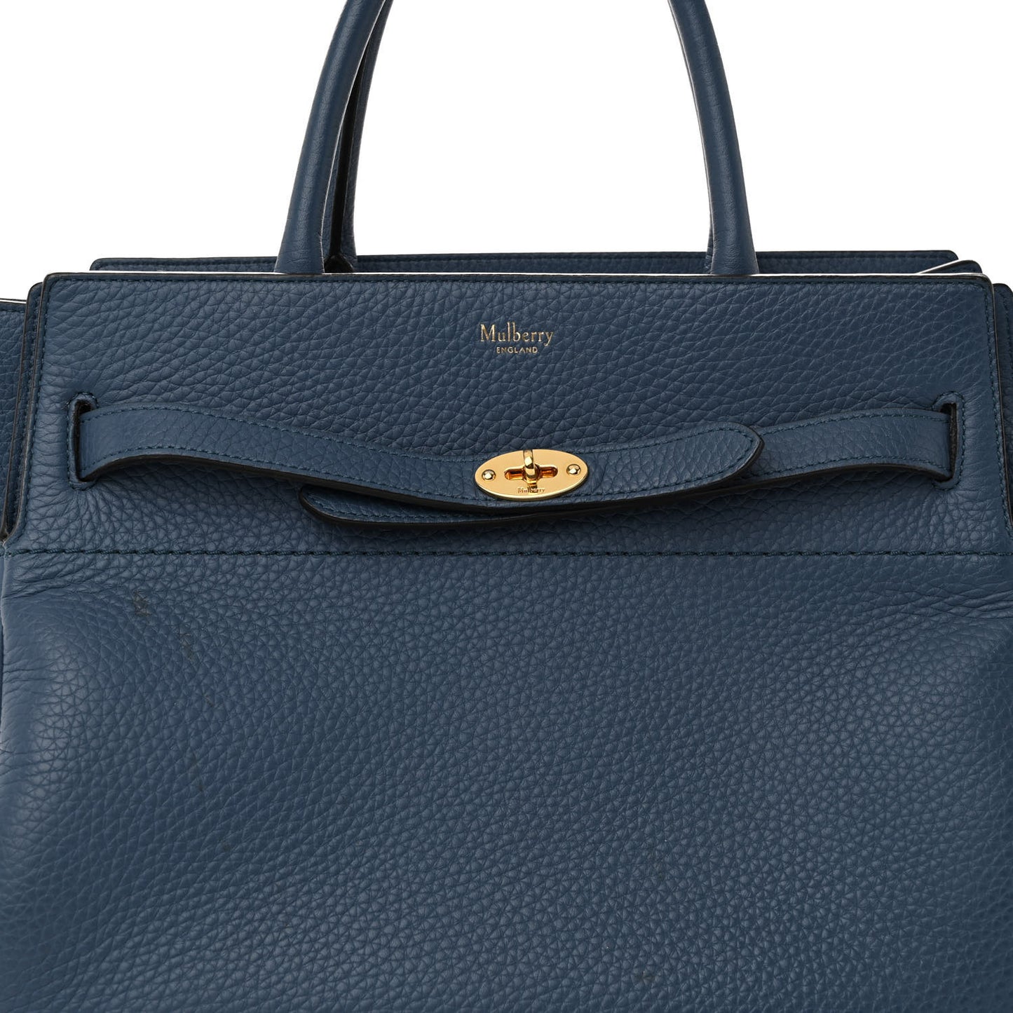 Heavy Grain Small Belted Bayswater Tote Blue