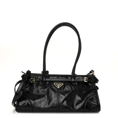 Prada Shiny Nappa Medium Shoulder Bag Black 1 of 10