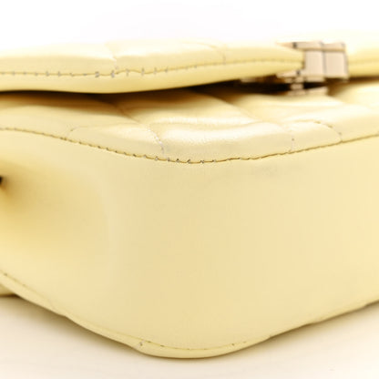 Chanel Lambskin Quilted Clutch With Chain Light Yellow 9 of 12