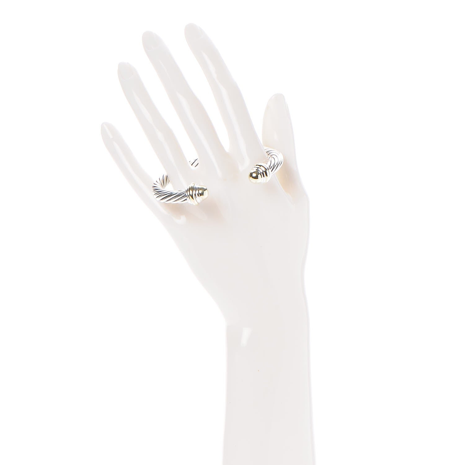 David Yurman Sterling Silver 14K Yellow Gold 7mm Cable Classics Bracelet 2 of 4