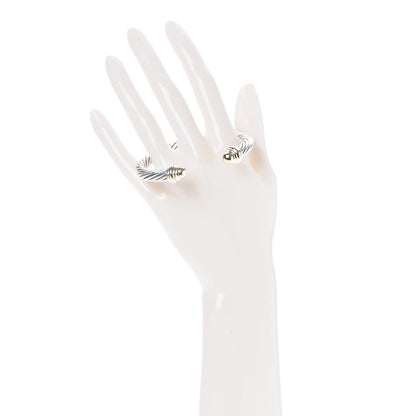 David Yurman Sterling Silver 14K Yellow Gold 7mm Cable Classics Bracelet 2 of 4