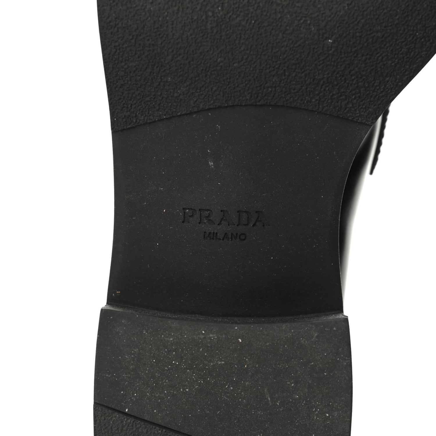 Prada Spazzolato Metal Triangle Logo 50mm Loafers 39.5 Black 6 of 8