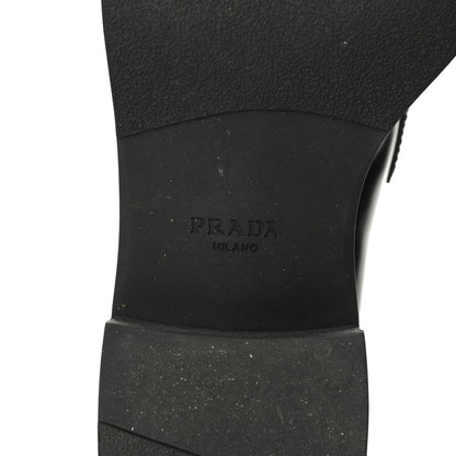 Prada Spazzolato Metal Triangle Logo 50mm Loafers 39.5 Black 6 of 8