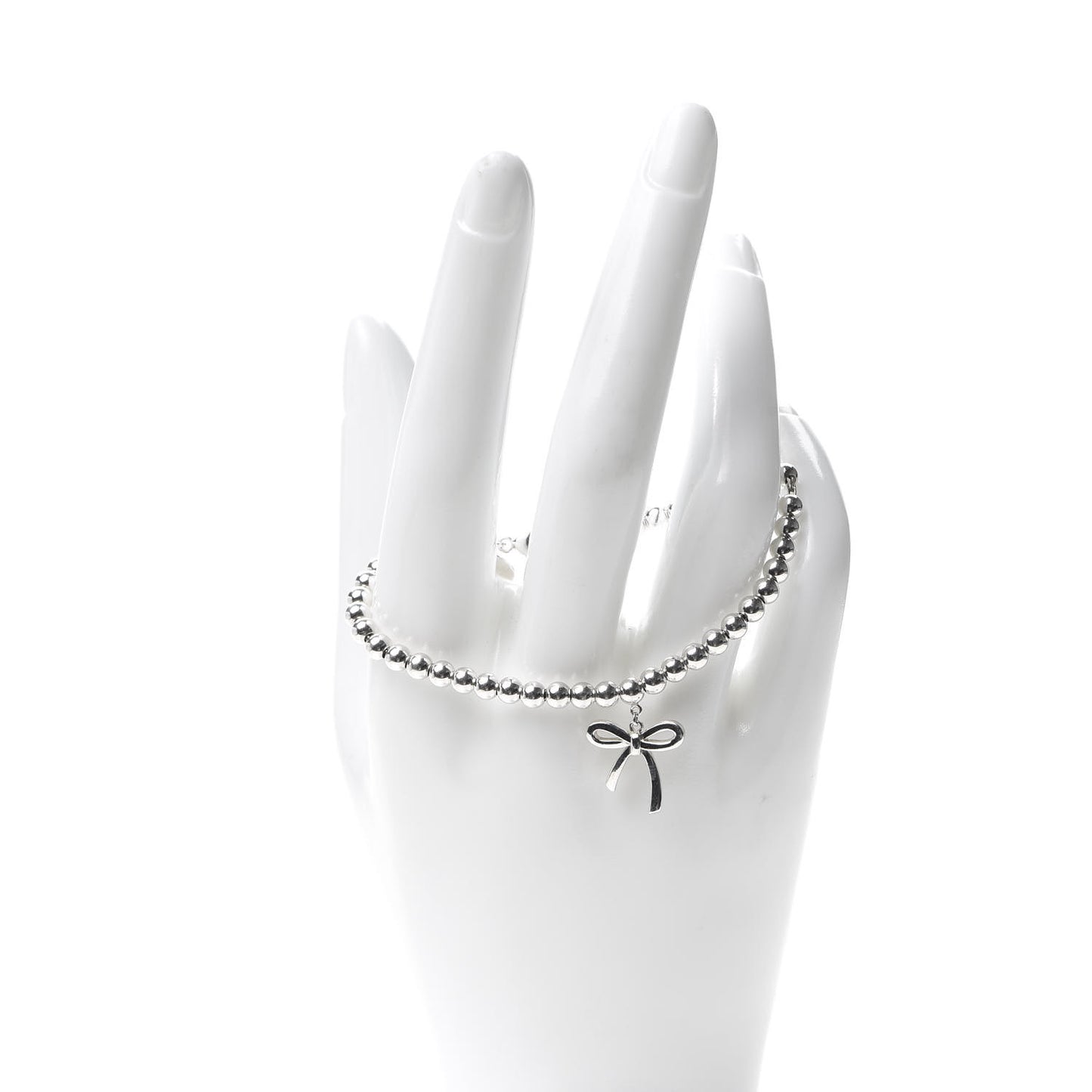 Sterling Silver 4mm Bow Bead Bracelet