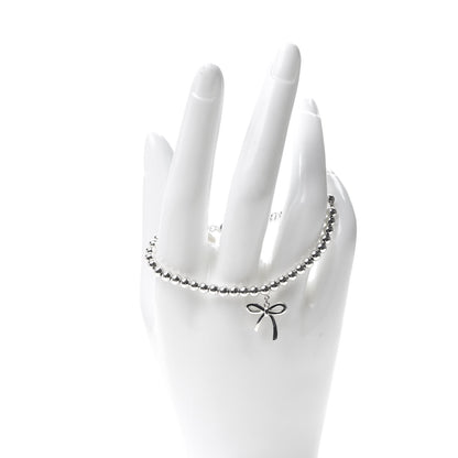 Tiffany Sterling Silver 4mm Bow Bead Bracelet 2 of 6