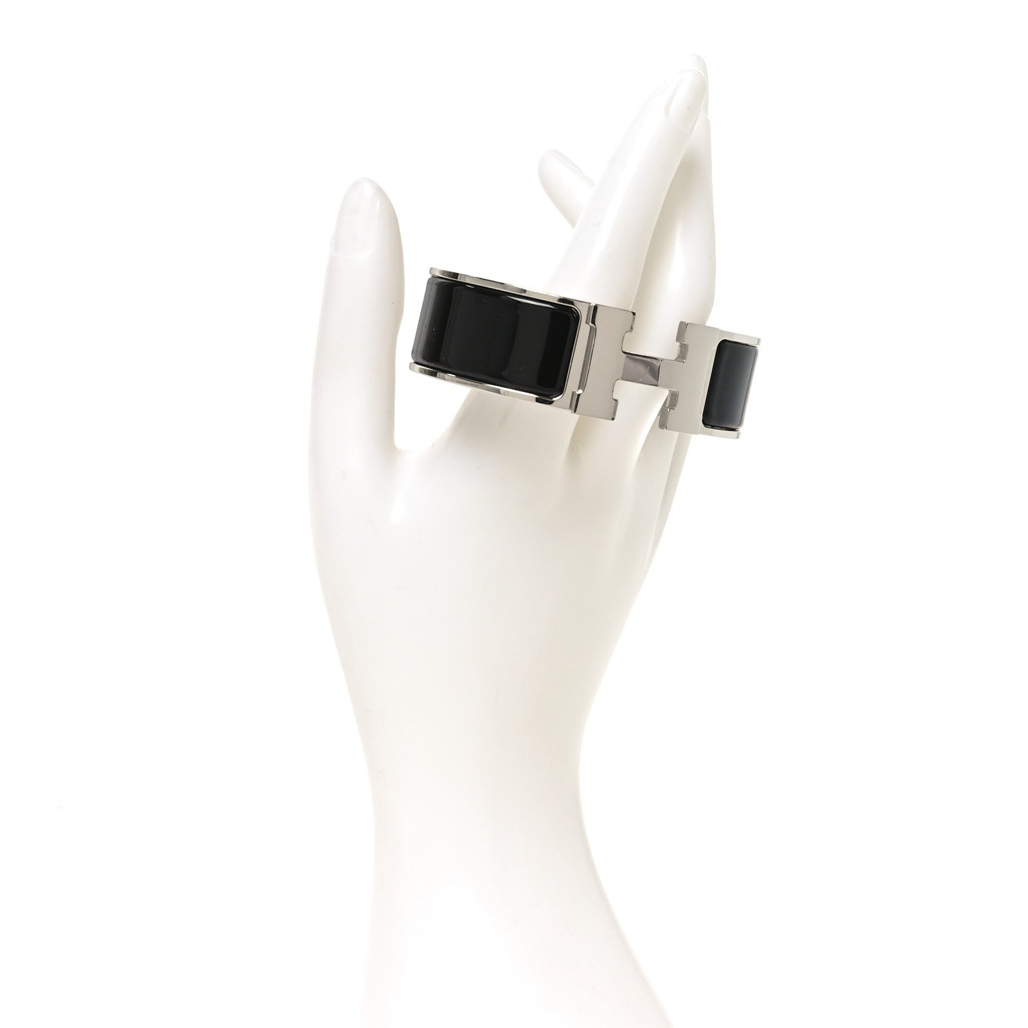 Hermes Enamel Clic Clac H Bracelet Wide GM Black 2 of 4