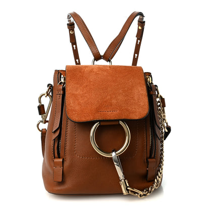 Chloe Suede Calfskin Mini Faye Backpack Tan 1 of 10