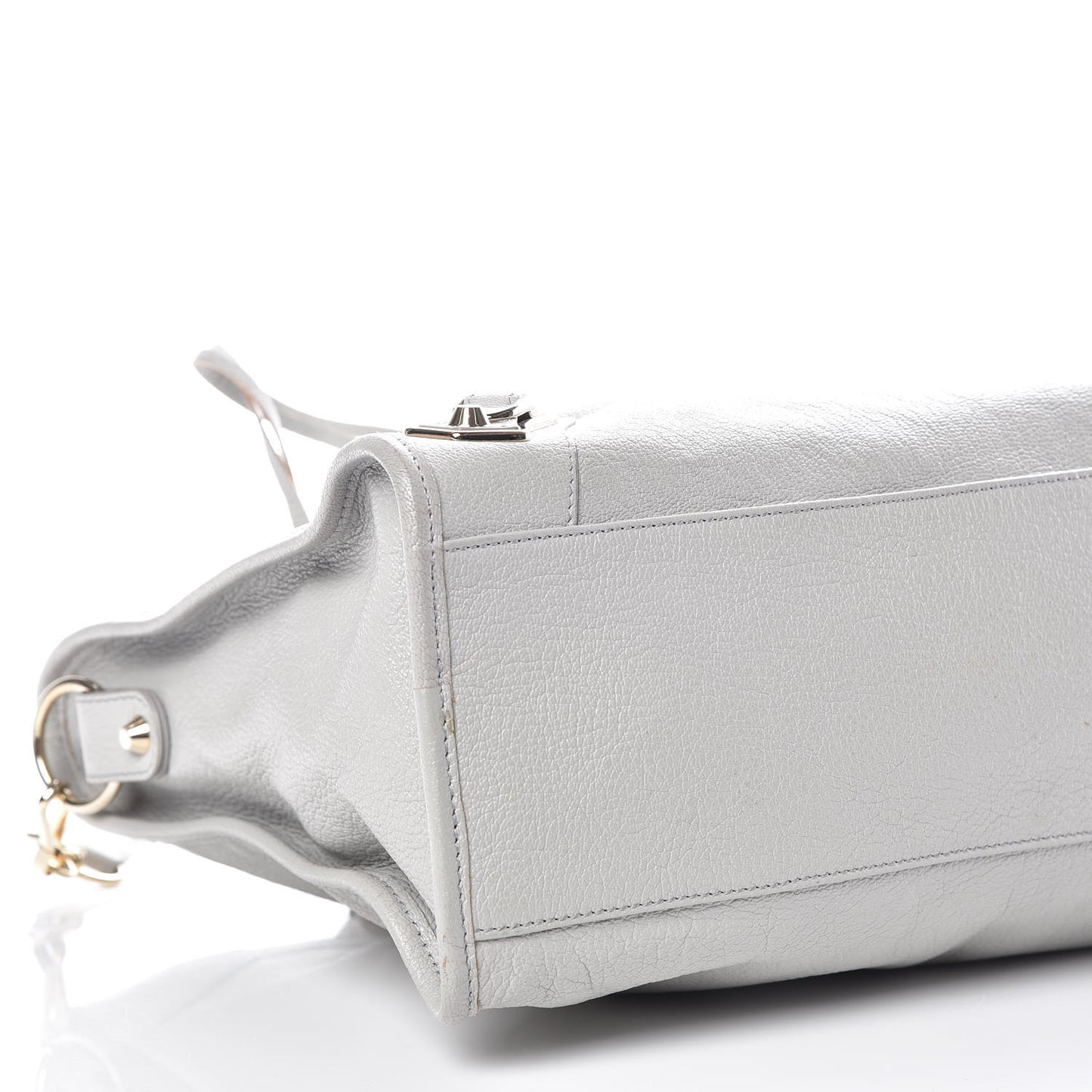Chevre Gold Metallic Edge Hardware City Gris Perle