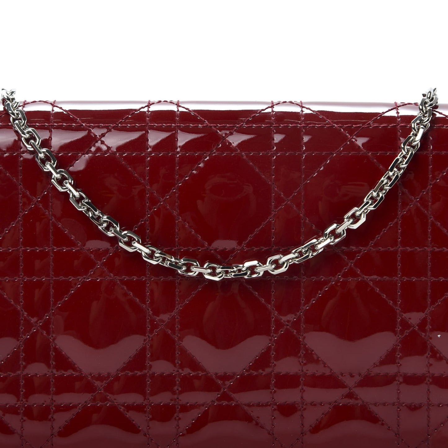 Patent Cannage Lady Dior Clutch Red