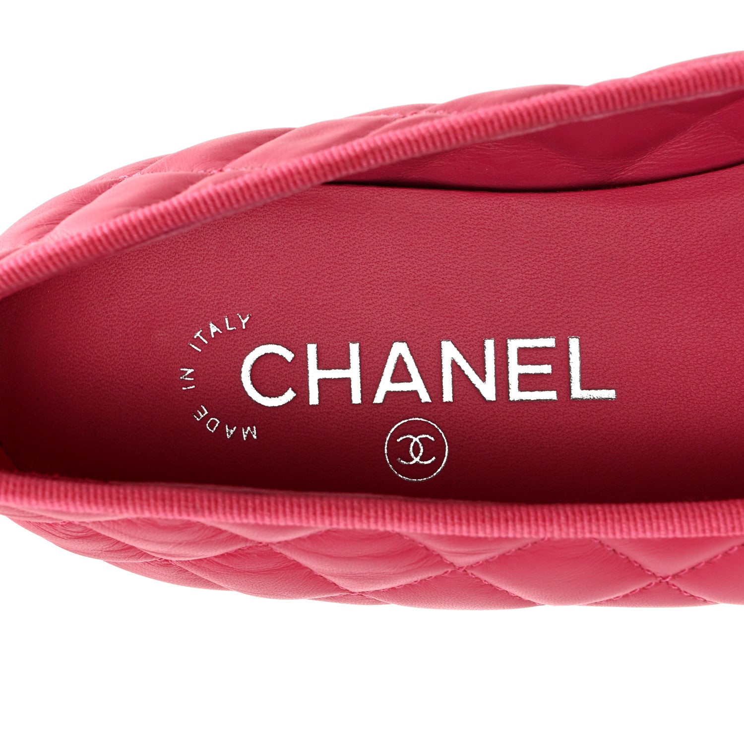 Chanel Lambskin Quilted CC Cap Toe Ballerina Flats 39.5 Pink 7 of 10