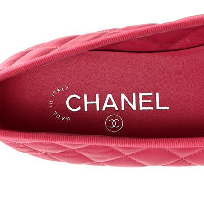 Chanel Lambskin Quilted CC Cap Toe Ballerina Flats 39.5 Pink 7 of 10