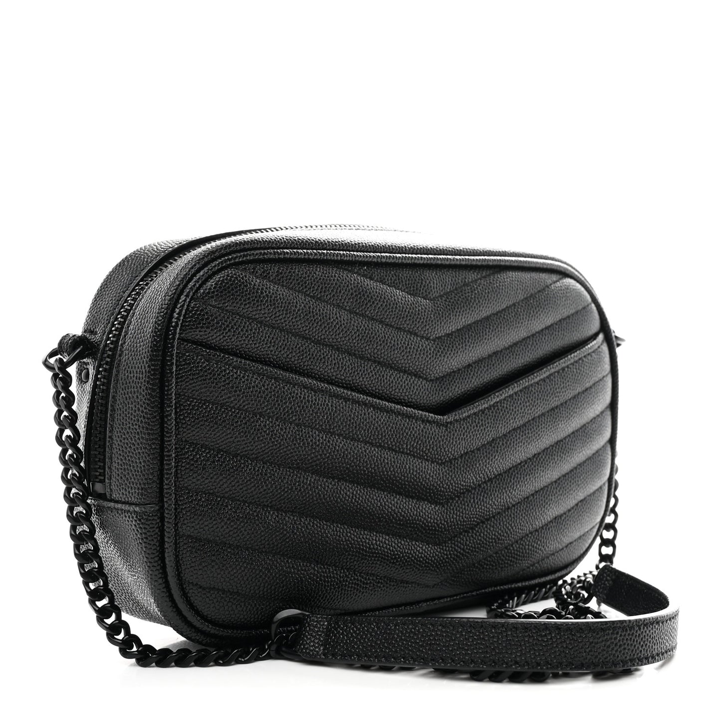 Grain De Poudre Matelasse Monochrome Monogram Mini Lou Camera Bag Black