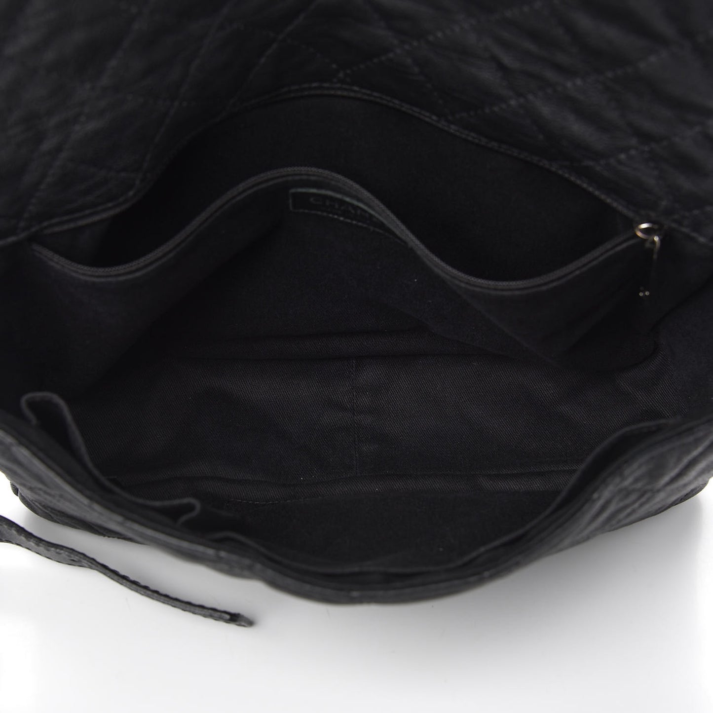 Calfskin Quilted Jumbo Easy Reissue Messenger Flap Black