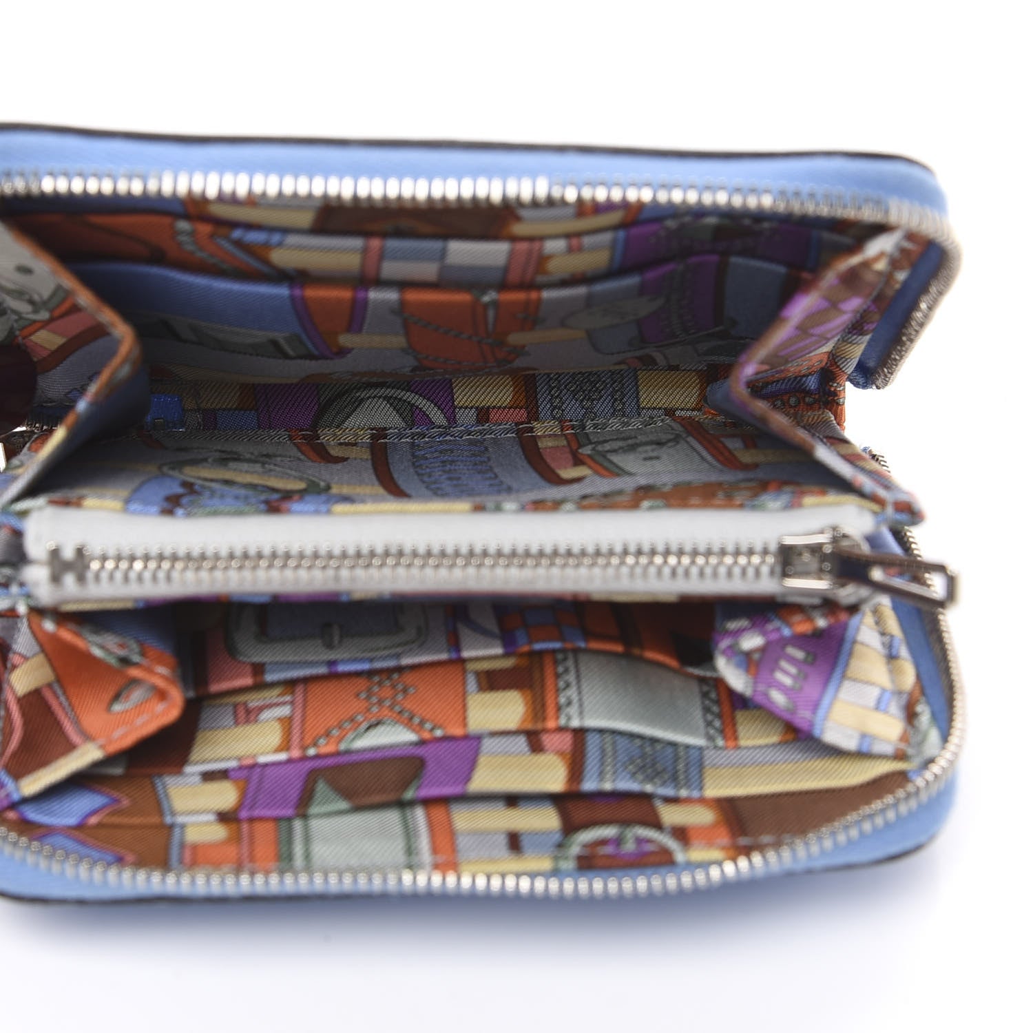 Hermes Epsom Silk'In Compact Wallet Bleu Paradis 4 of 7