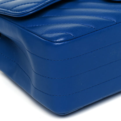 Chanel Lambskin Chevron Quilted Mini Rectangular Flap Blue 7 of 8