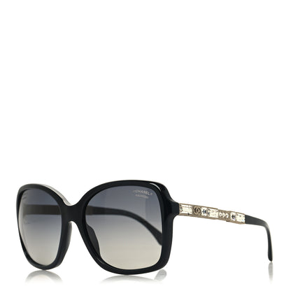 Chanel Crystal Baguette Polarized Square Sunglasses 5308-B Black 1 of 8