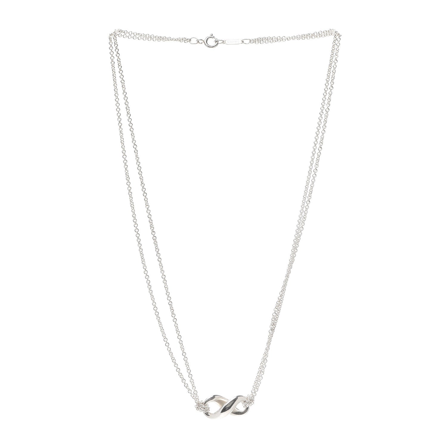 Tiffany Sterling Silver Figure 8 Pendant Necklace 3 of 5