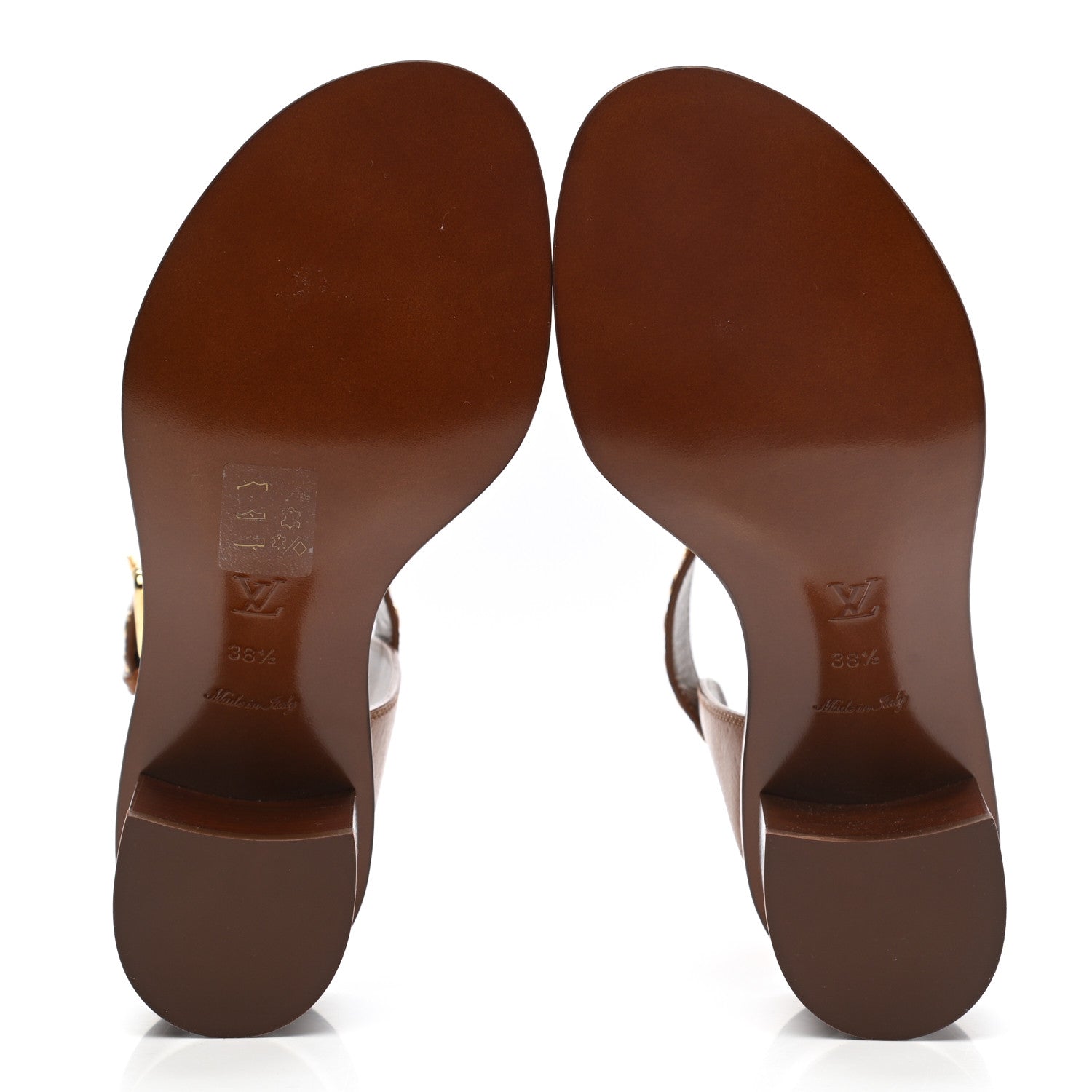 Louis Vuitton Calfskin Monogram Passenger Sandals 38.5 Cognac 5 of 10