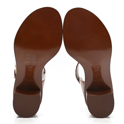 Louis Vuitton Calfskin Monogram Passenger Sandals 38.5 Cognac 5 of 10