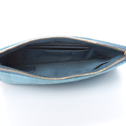 Chanel Woven Straw Raffia Deauville Cosmetic Pouch Blue 5 of 9