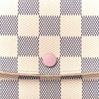 Louis Vuitton Damier Azur Emilie Wallet Rose Ballerine 8 of 11