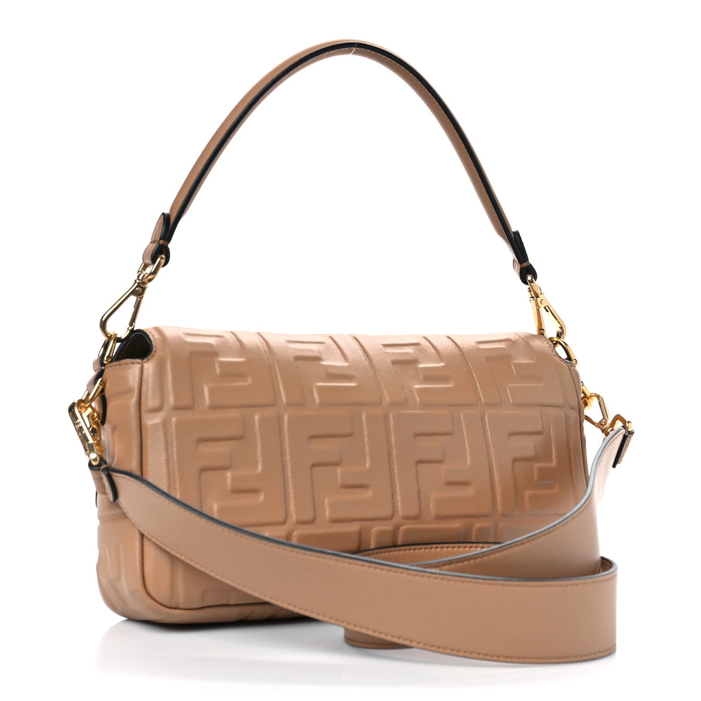 Nappa FF 1974 Embossed Baguette Miele Scuro