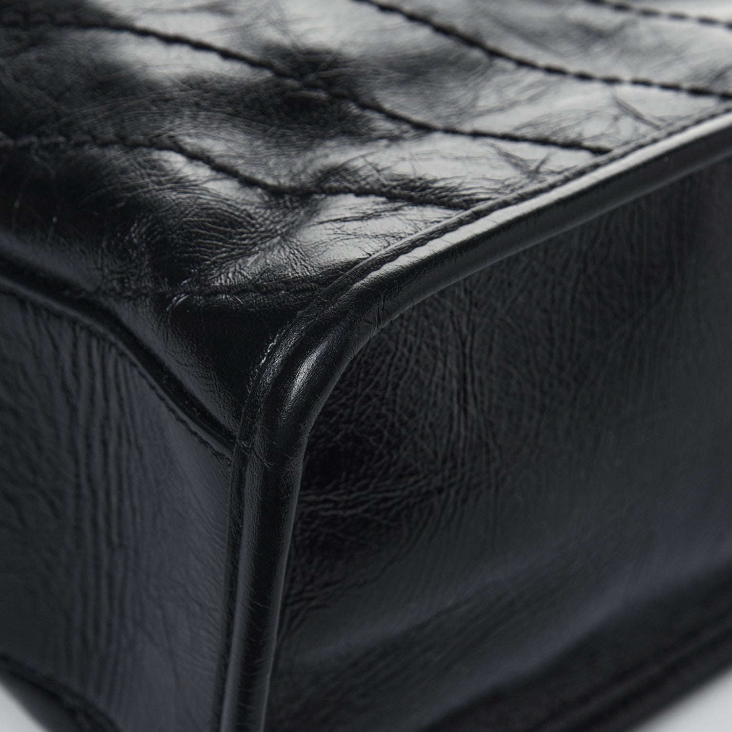 Saint Laurent Crinkled Calfskin Matelasse Monogram Medium Niki Shopper Tote Black 21 of 22
