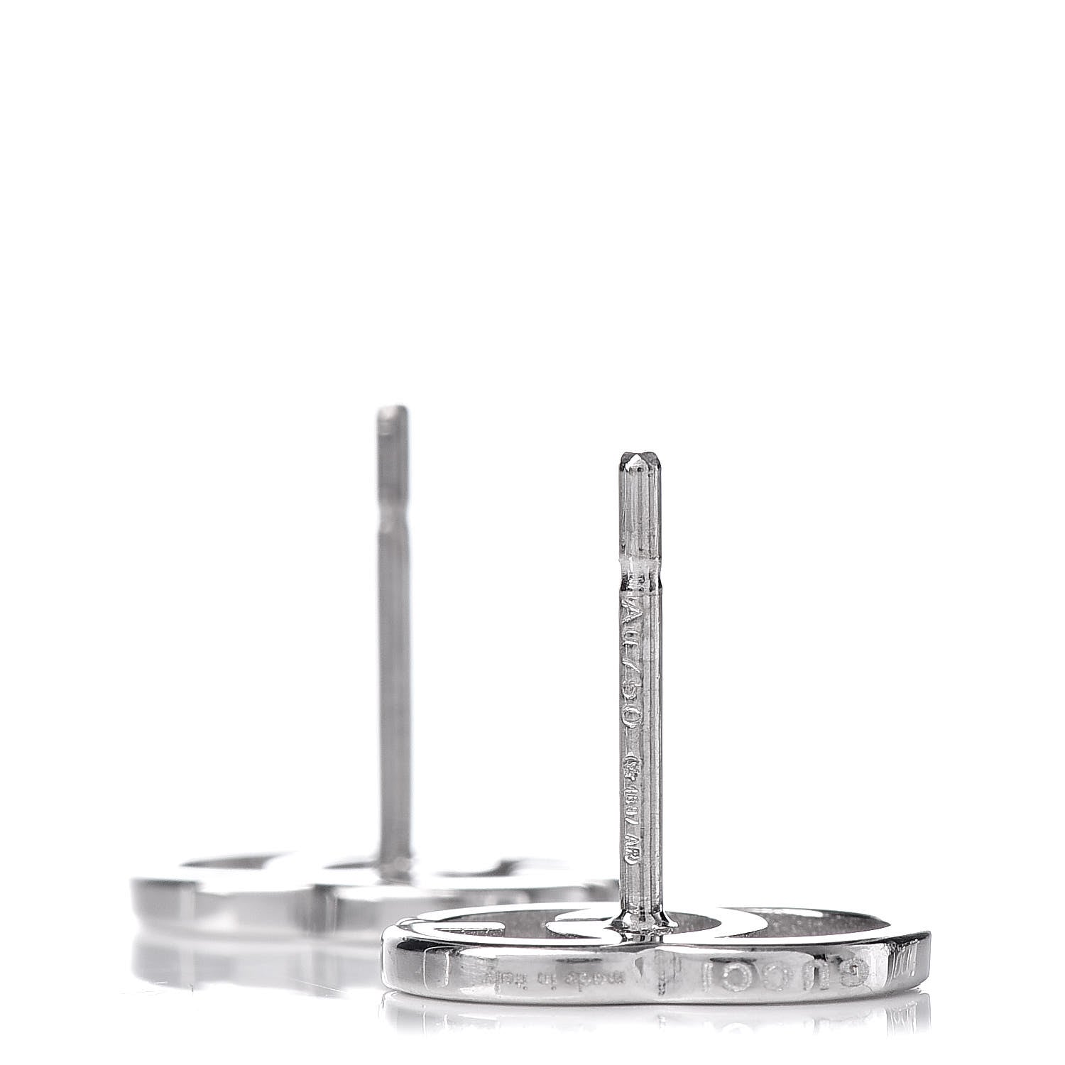 Gucci 18K White Gold GG Tissue Stud Earrings 4 of 4