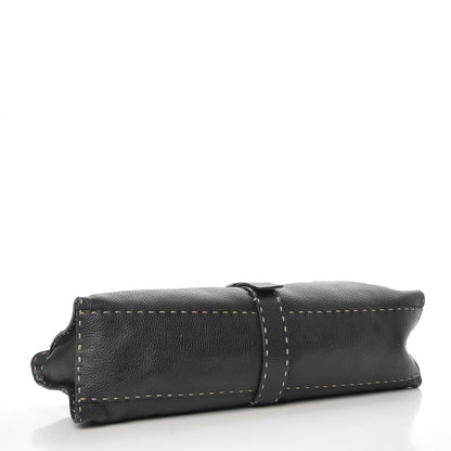Fendi Calfskin Romano Selleria Satchel Black 4 of 13