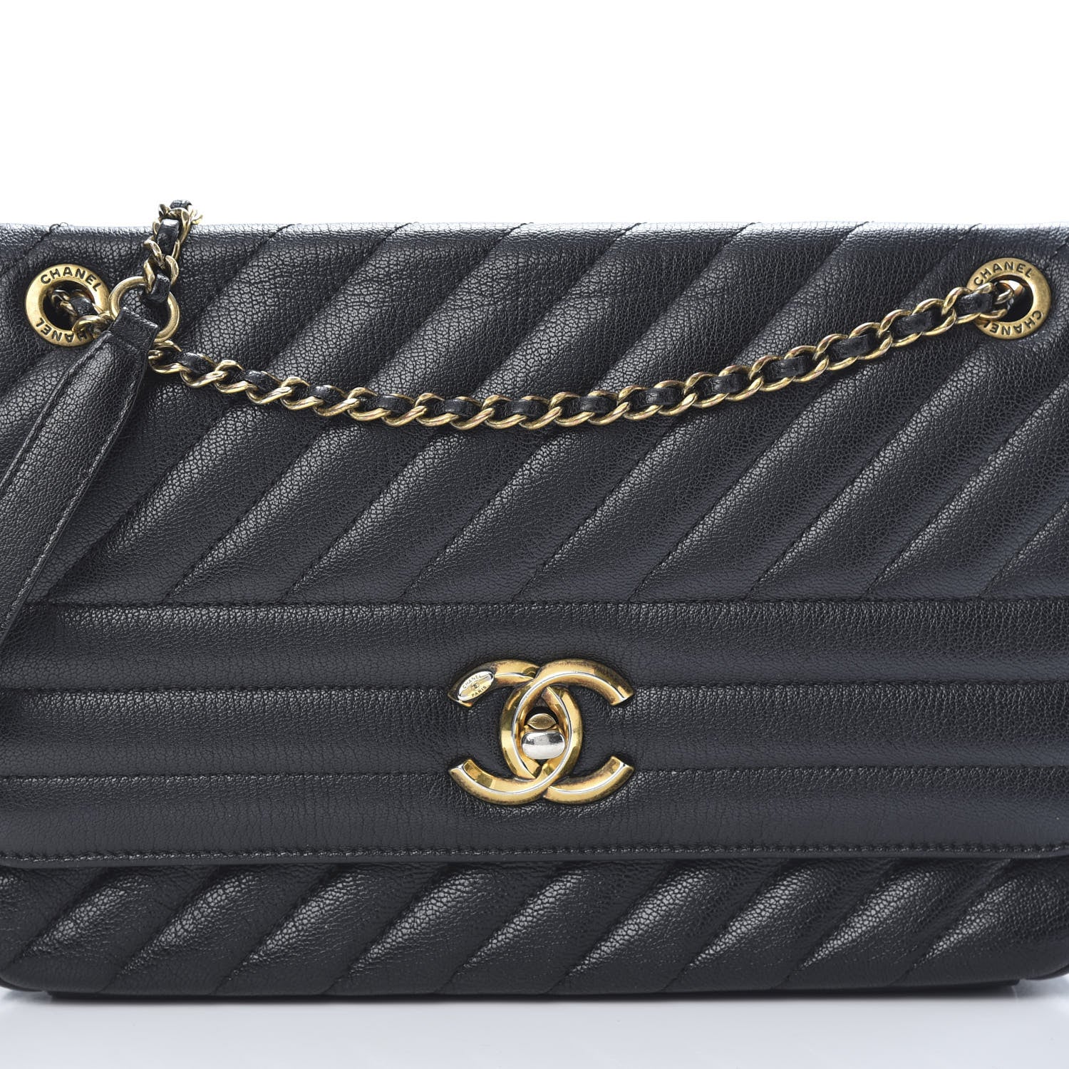 Chanel Shiny Goatskin Diagonal Quilted Small Flap Black 8 of 11