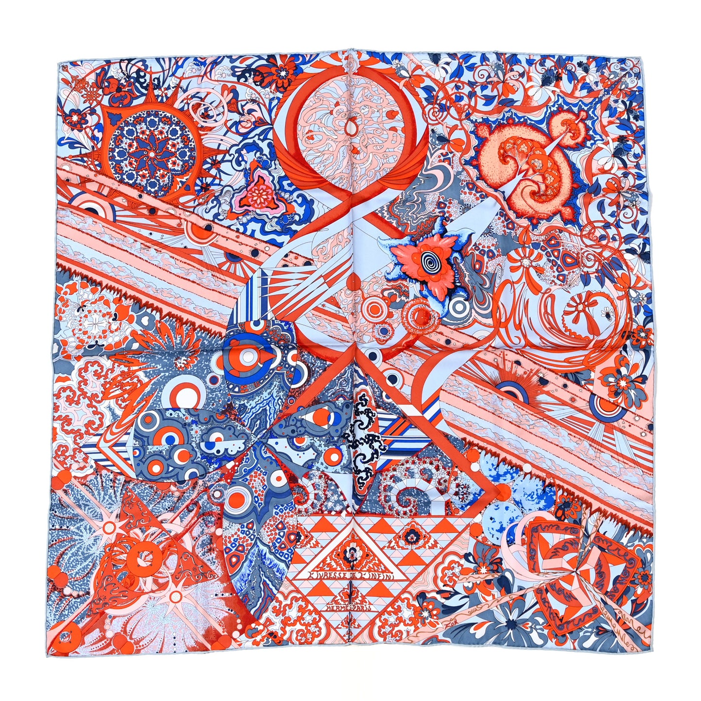 Silk L’Ivresse de L’Infini Scarf 90 Bleu Capucine