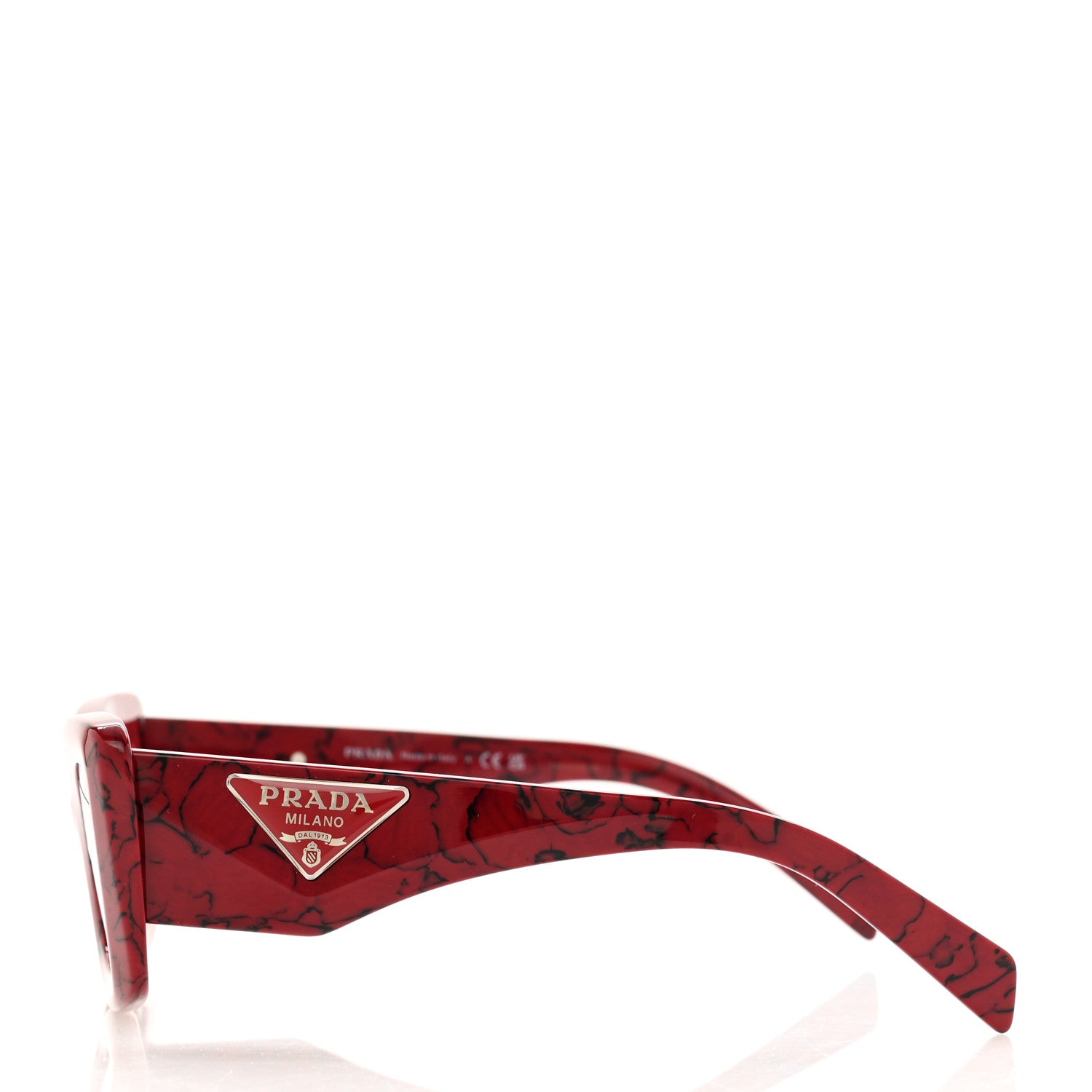 Prada Acetate Symbole Sunglasses SPR 13Z Red Marble 4 of 7