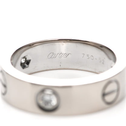Cartier 18K White Gold 3 Diamond 5.5mm LOVE Ring 52 6 4 of 6