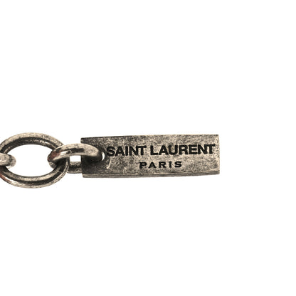 Saint Laurent Metal Monogram Long Necklace Oxidized Silver 5 of 5
