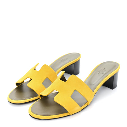 Hermes Suede Goatskin Oasis Sandals 41 Jaune Sable 4 of 10