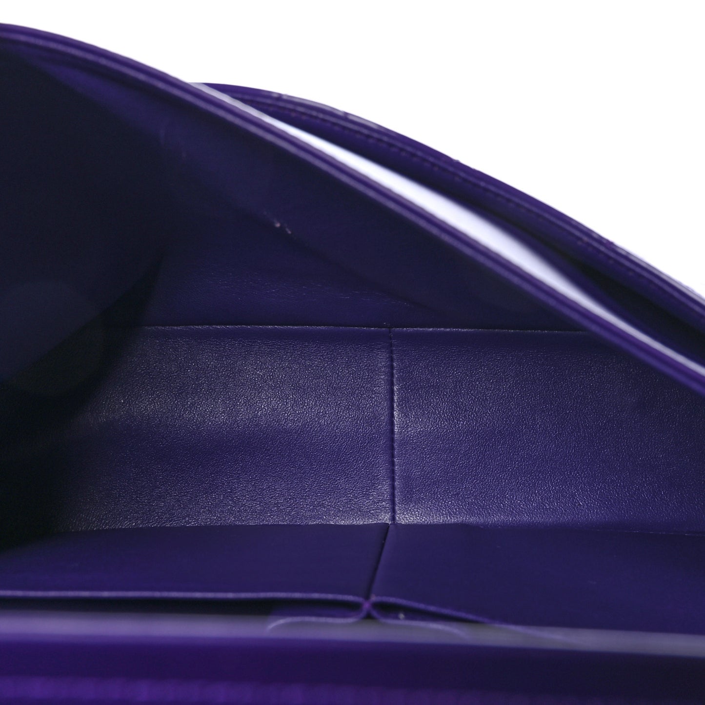 Patent Calfskin Quilted Jumbo Double Flap Purple