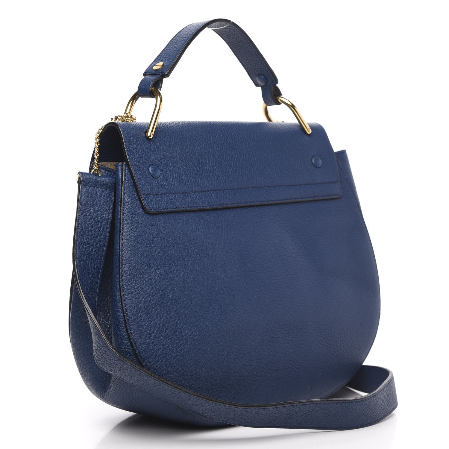 Chloe Grained Lambskin Drew Shoulder Bag Factory Blue 3 of 9