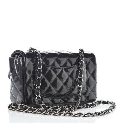 Chanel Striated Patent Quilted Mini Rectangular Flap Black 3 of 10
